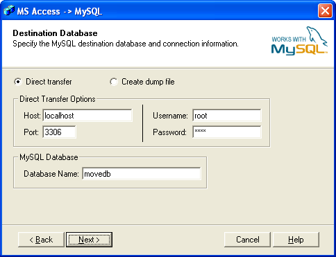 Bullzip Access To Mysql Screenshot 2