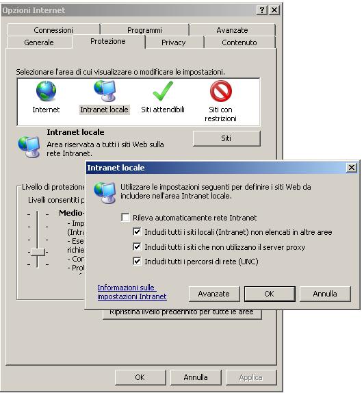 Tab Protezione Internet Explorer 7
